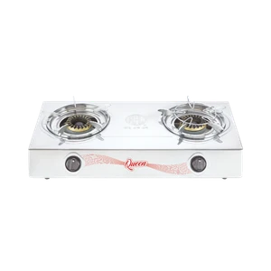 RFL Queen CI Double Burner Gas Stove with Stainless Steel Panel