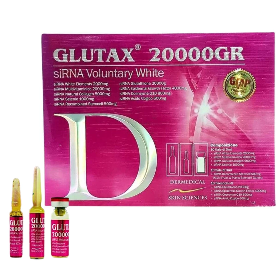 Glutax 20000GR siRNA Voluntary White – Advanced Glutathione Injection for Skin Whitening & Anti-Aging