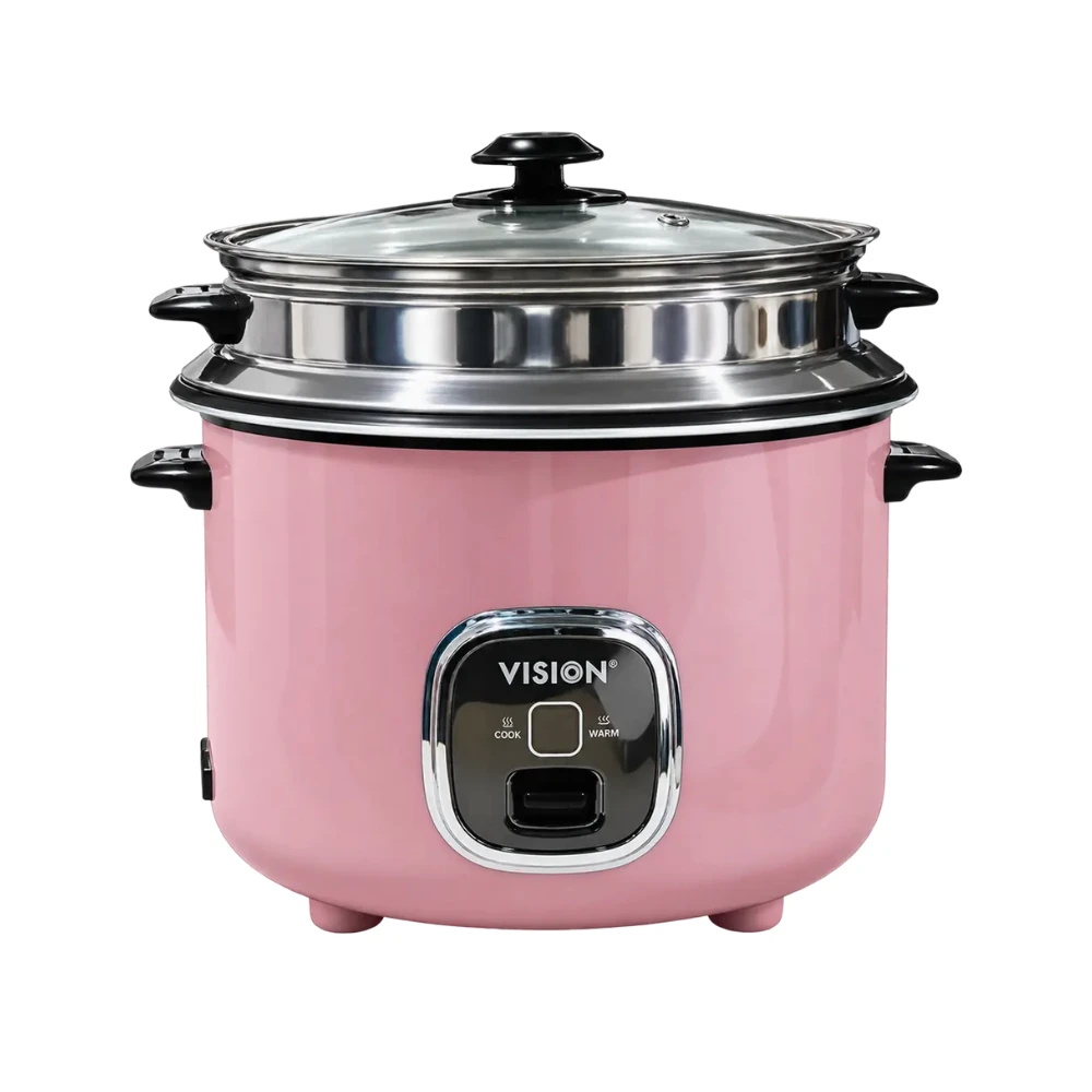 VISION 1000W 2.8L Double Pot Stainless Steel Rice Cooker