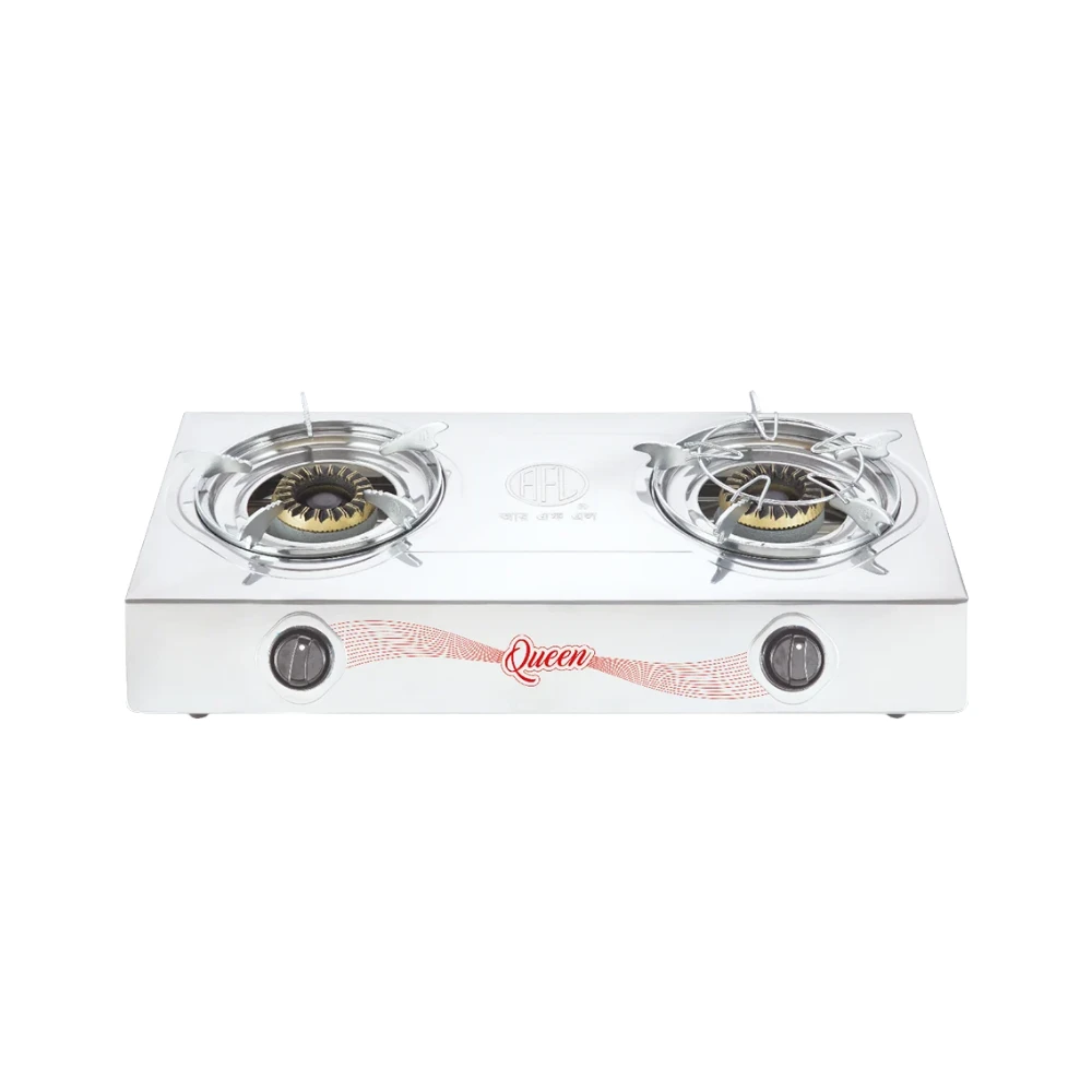 RFL Queen CI Double Burner Gas Stove with Stainless Steel Panel