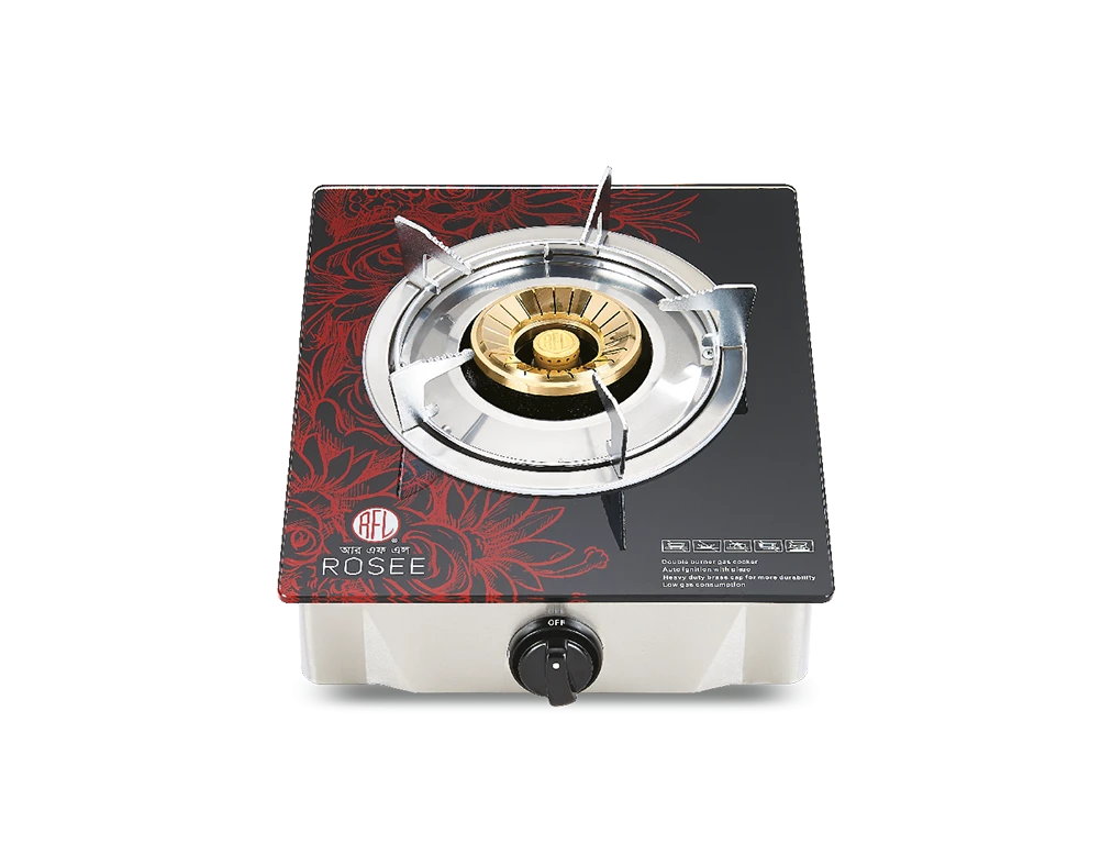 RFL Rosee Single Burner LPG Gas Stove with Tempered Glass Top