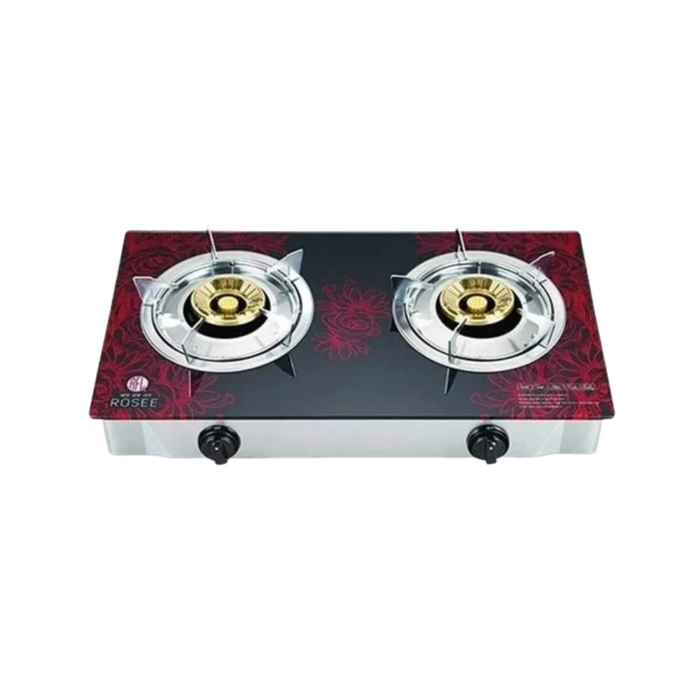 RFL Rosee Double Glass Gas Stove (Line Gas) - Tornado Blue Flame