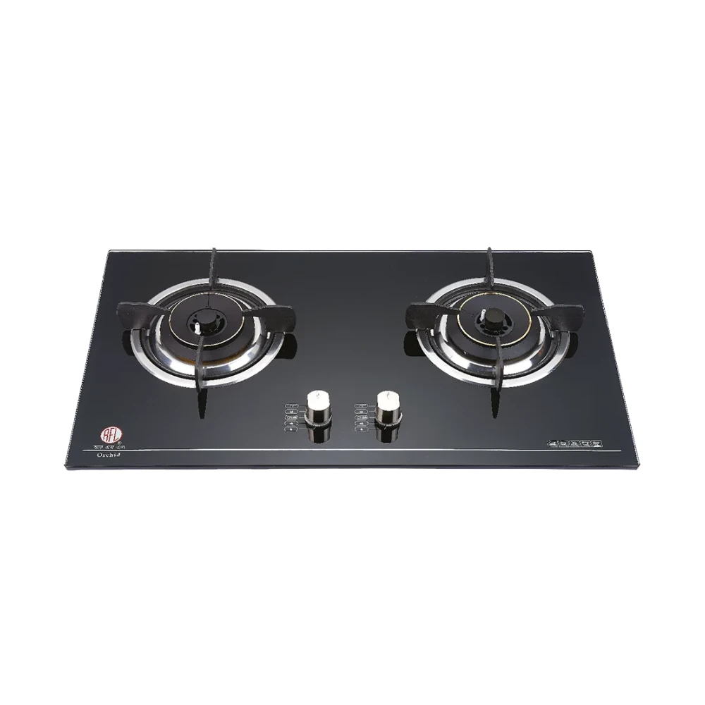 RFL Orchid Double Burner Built-in Tempered Glass Gas Stove