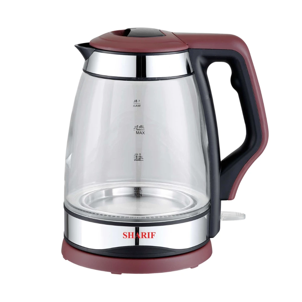 SH-EK410 1.8L Tempered Glass Electric Kettle - Brown