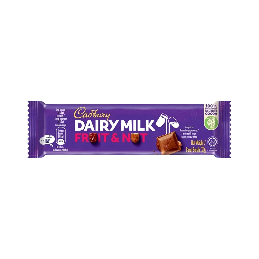 Cadbury Dairy Milk Fruit & Nut Chocolate Bar 37g