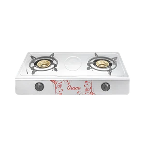 RFL Grace Double Burner Gas Stove - Stainless Steel Panel
