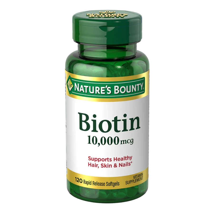 Nature's Bounty Biotin Supports Healthy Hair Skin Nails 10000mcg 120 Capsules