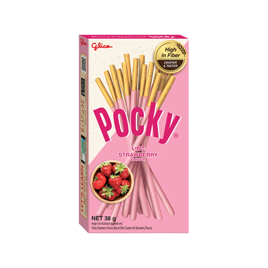 Glico Pocky Strawberry Cream Covered Biscuit Sticks 40g