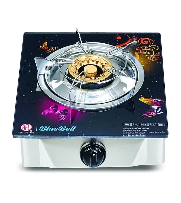 RFL Bluebell Single LPG Gas Stove with Tempered Glass Top